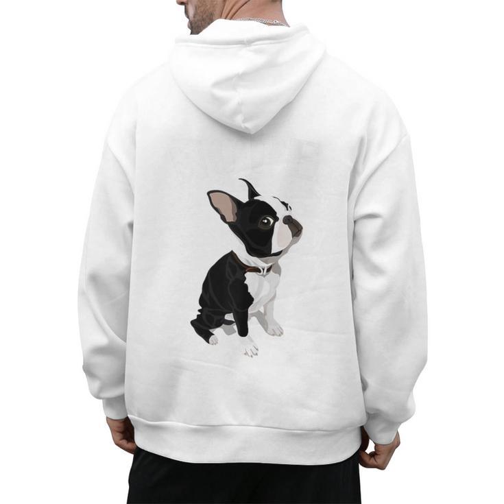 Love NOPE Boston Terrier Dog Lover Men's Hoodie Back Print