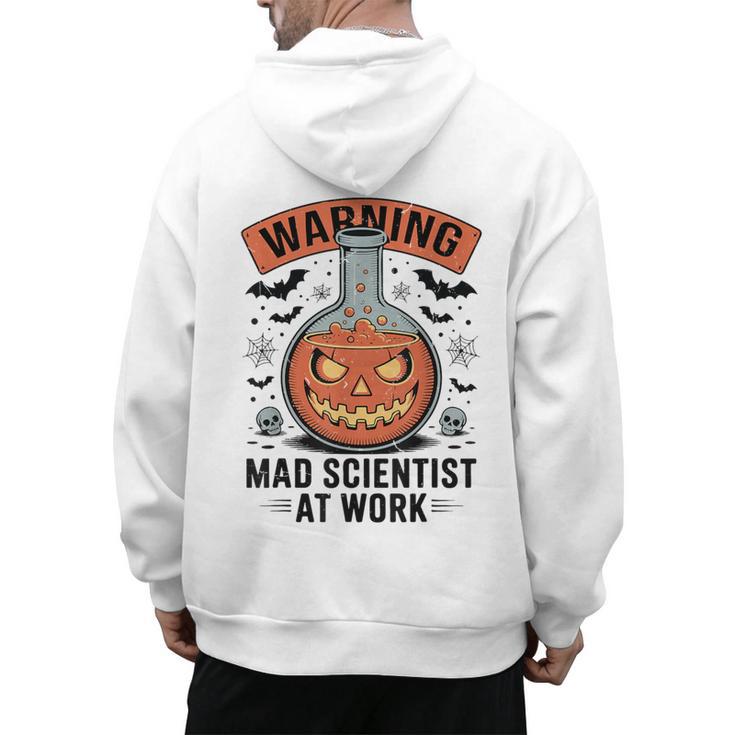 Mad Scientist Pumpkin Science Teacher Halloween Costume Kids Men's Hoodie Back Print