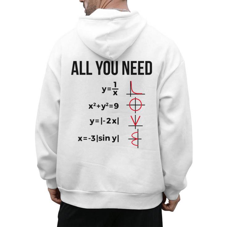 Math Graphs Mathematics Math Teacher Men's Hoodie Back Print