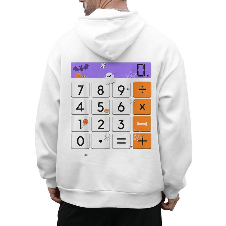 Math Teacher Halloween Costume Calculator Math Pun Men's Hoodie Back Print