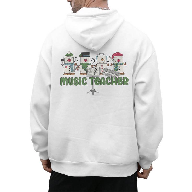 Music Teacher Christmas Holiday Wnter Music Instructor Men's Hoodie Back Print