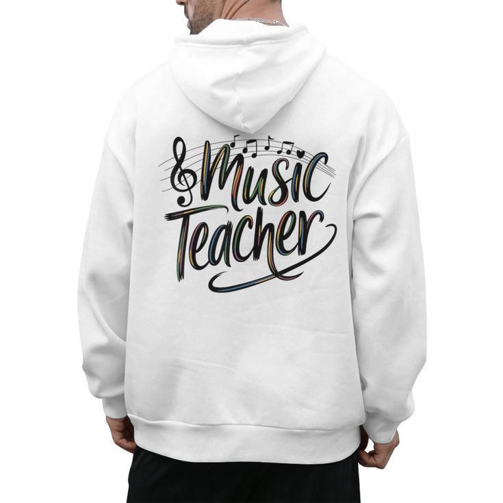 Music Teacher For Women Elementary First Day Of School Men's Hoodie Back Print