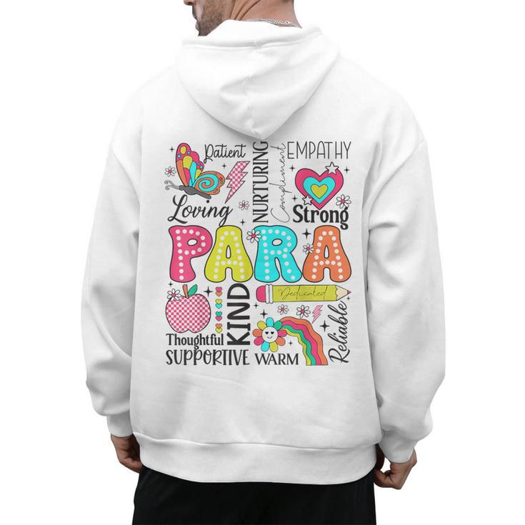 Para Paraprofessional Paraeducator Teacher Back To School Men's Hoodie Back Print
