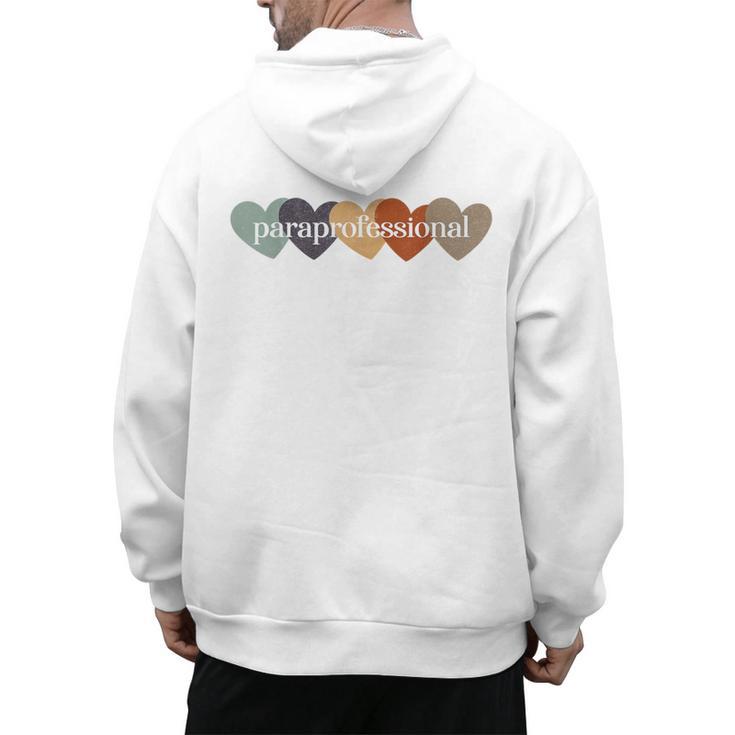 Paraprofessional Teacher Hearts Back To School Teach Rainbow Men Women Kids Men's Hoodie Back Print