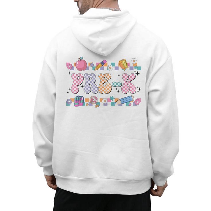 Pre-K Back To School Teachers Kids 1st Day Of School Men's Hoodie Back Print