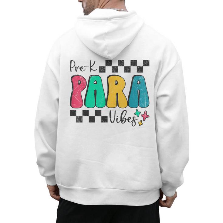 Pre-K Paraprofessional Teacher Back To School Vibes Men's Hoodie Back Print