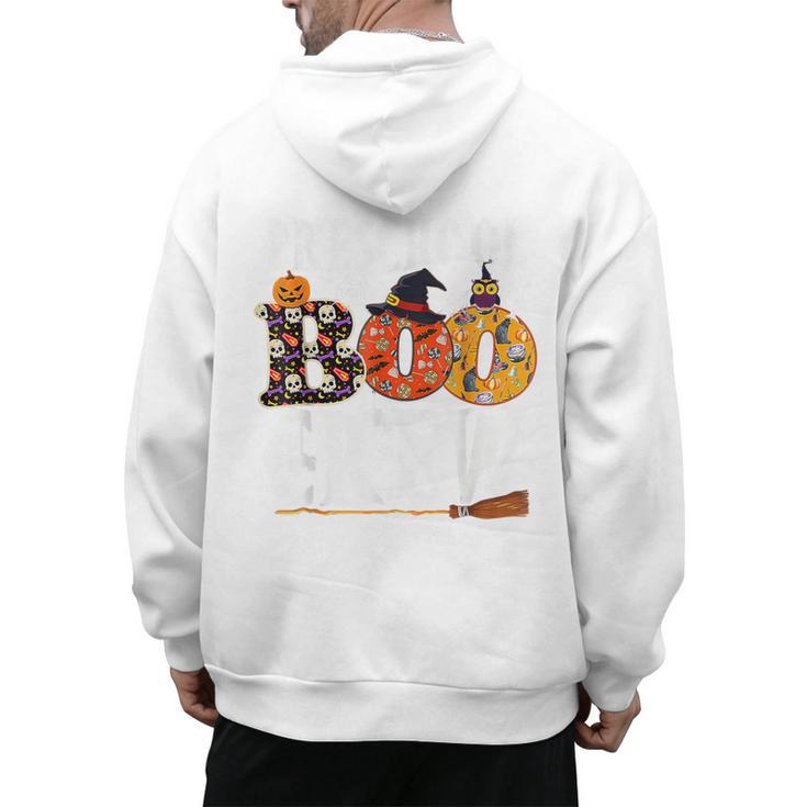 Preschool Boo Crew Teacher Halloween Men's Hoodie Back Print