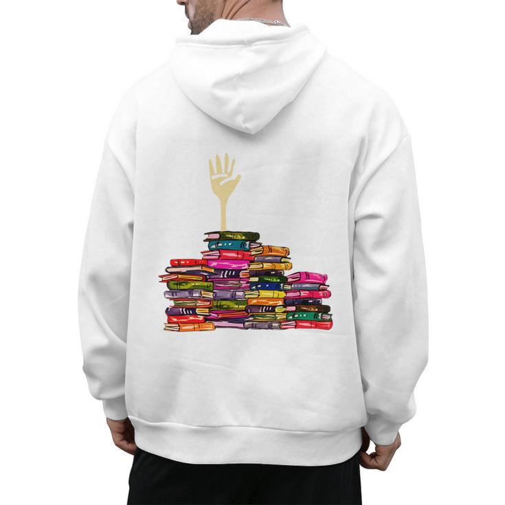 Reading Books Librarian Reader Nerd I'm Ok Teacher School Men's Hoodie Back Print
