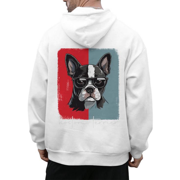 Retro Boston Terrier Dog Lover Bostie Mom Dad Dog Owner Men's Hoodie Back Print