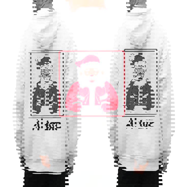 Retro All Done Christmas Special Ed Teacher Team Santa Women Men&#x27;s Hoodie Back Print