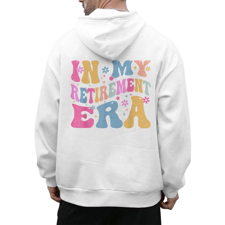 Retro Groovy Retirement Era Retired Teacher Men's Hoodie Back Print
