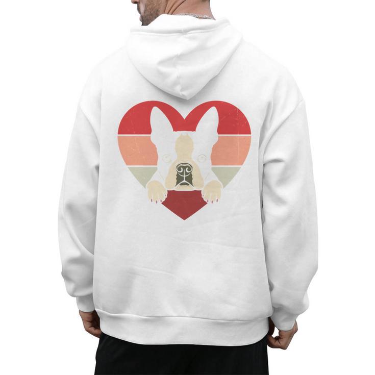 Retro Heart Boston Terrier Dog Vintage Valentine Men's Hoodie Back Print, trending gift
