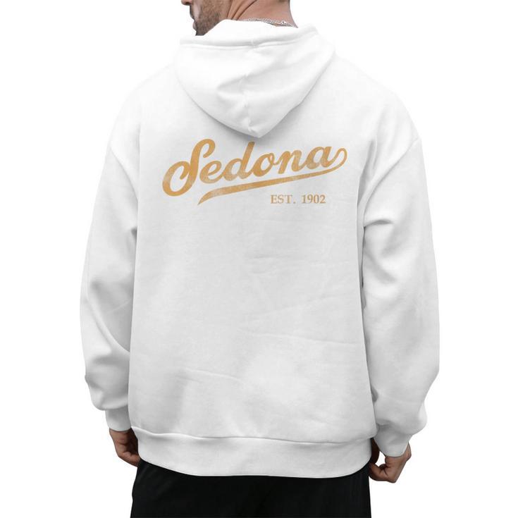 Retro Sedona Script Vintage Throwback Kids Men's Hoodie Back Print