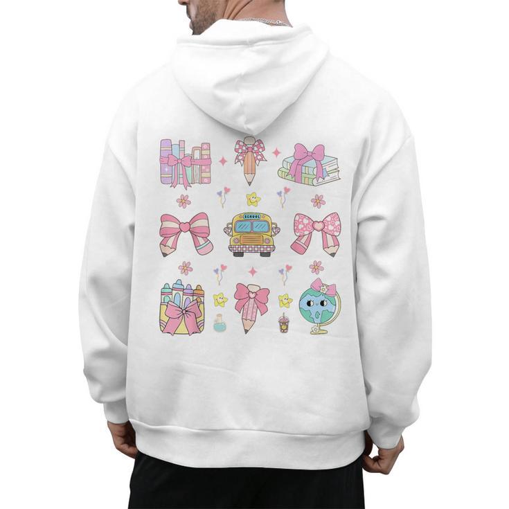 School Pencils And Bows Teacher Bow Coquette Pencil Girls Men's Hoodie Back Print