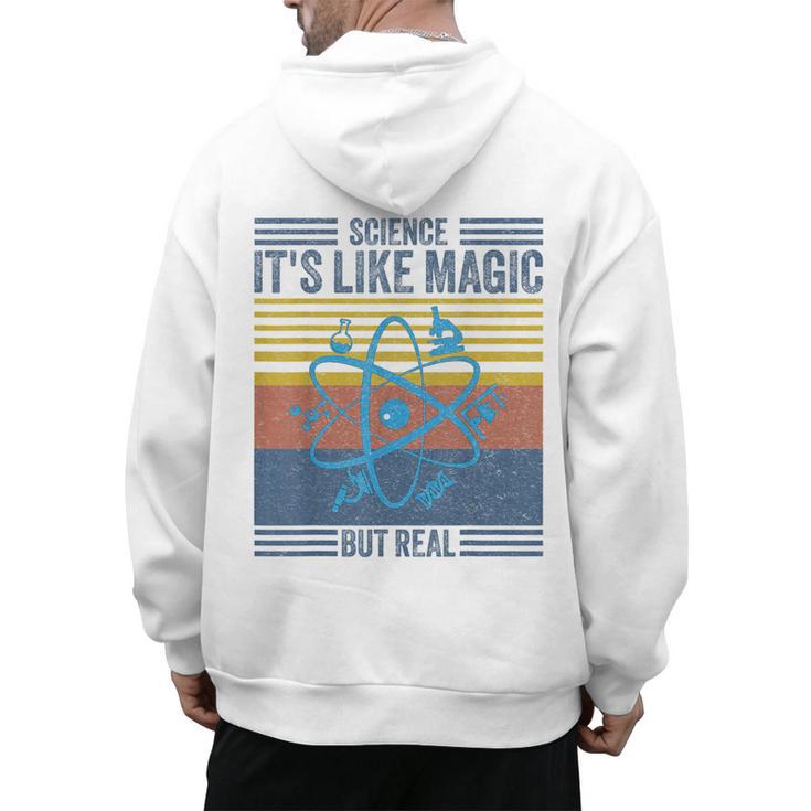 Science It's Like Magic But Real Science Teacher Geek Nerd Men's Hoodie Back Print