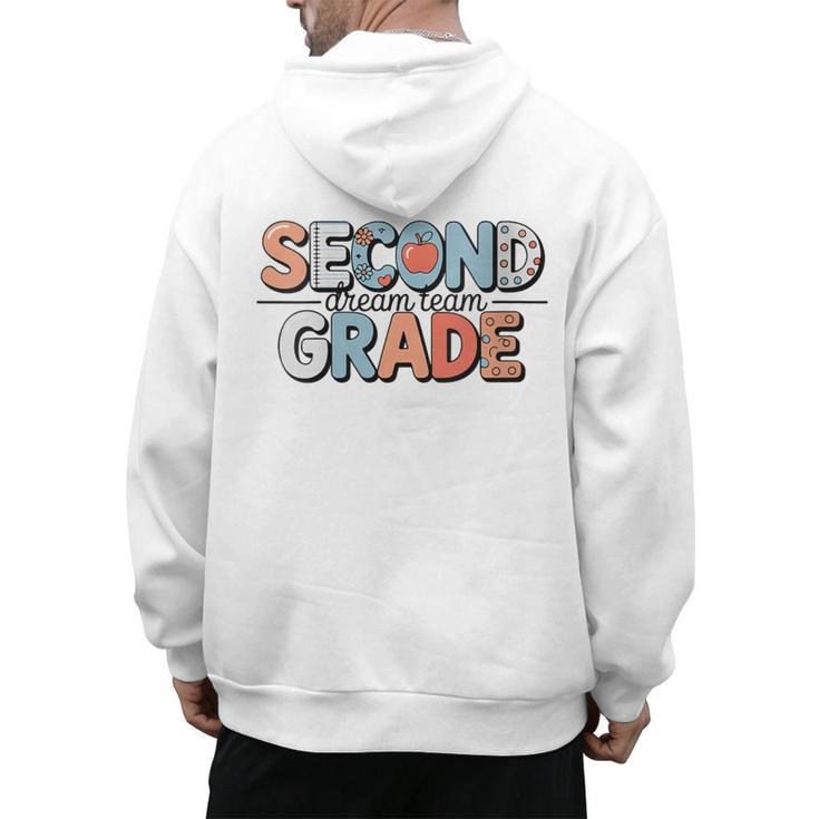Second Grade Dream Team Back To School 2nd Grade Teacher Men's Hoodie Back Print