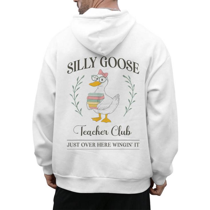 Silly Goose Teacher Club Men's Hoodie Back Print