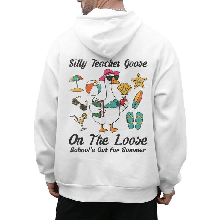 Silly Teacher Goose On The Loose School Out Summer Women Men Men's Hoodie Back Print