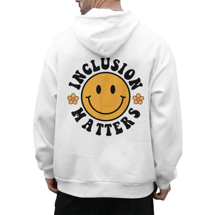 Special Education Teacher Autism Awareness Inclusion Matters Men's Hoodie Back Print