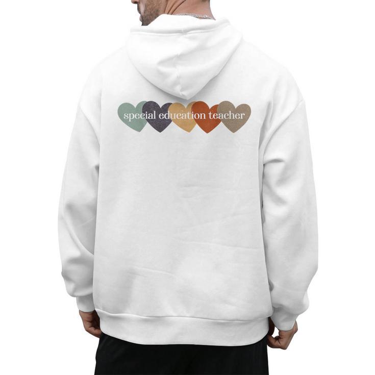 Special Education Teacher Heart Back To School Teach Rainbow Men Women Girls Kids Men's Hoodie Back Print