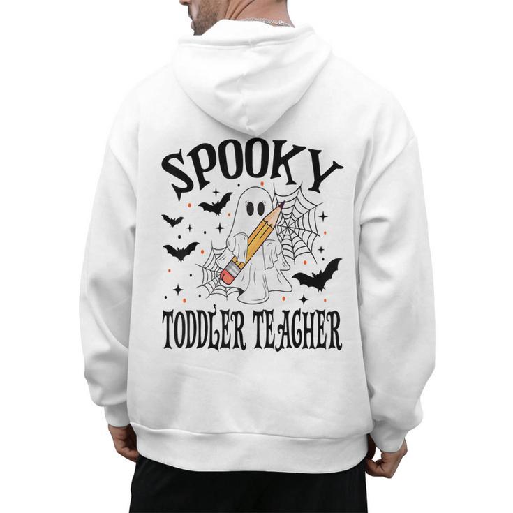 Spooky Toddler Teacher Halloween School Men's Hoodie Back Print