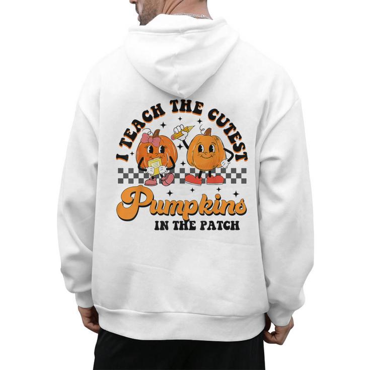 I Teach The Cutest Pumpkins In The Patch Halloween Teacher For Men Women Kids Men's Hoodie Back Print
