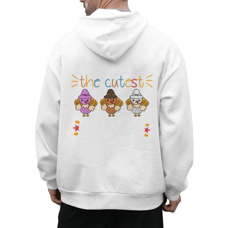 I Teach The Cutest Turkeys School Teachers Thanksgiving Men's Hoodie Back Print