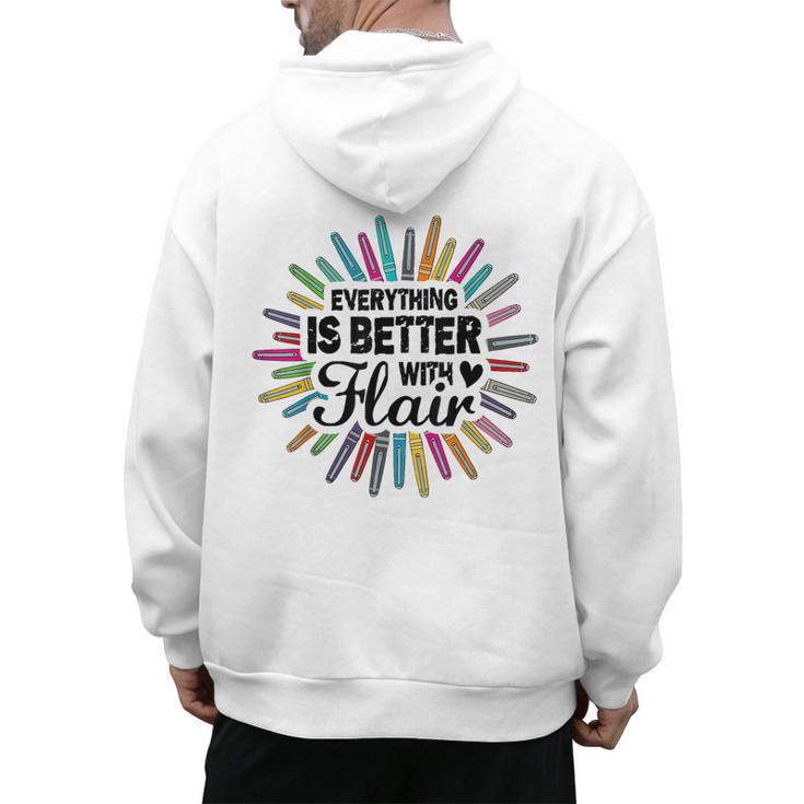 Teacher Flair Pen Art Lover School Supplies Men's Hoodie Back Print