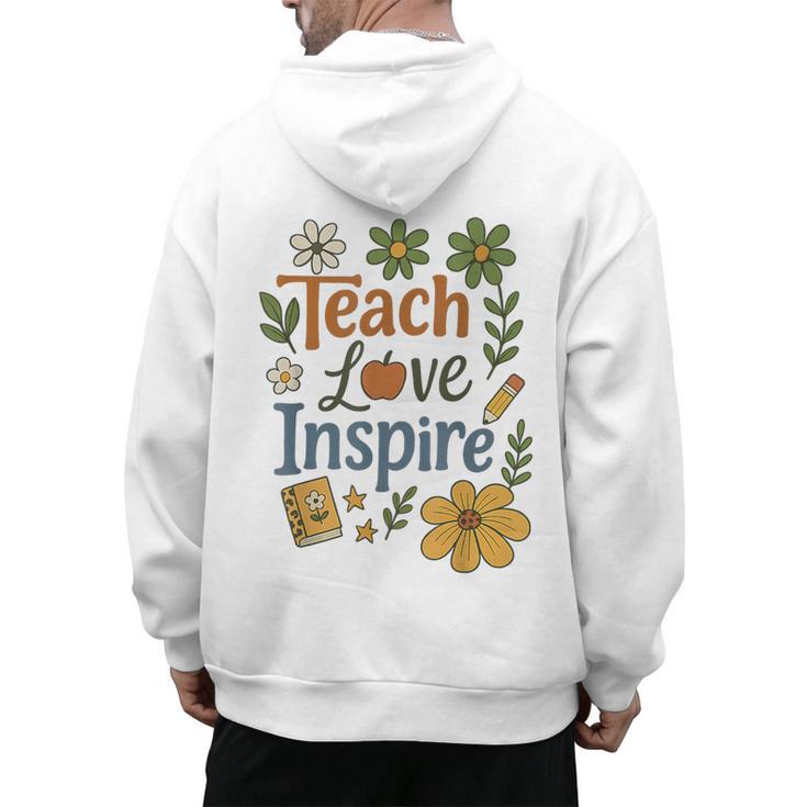 Teacher Inspire Love Men's Hoodie Back Print