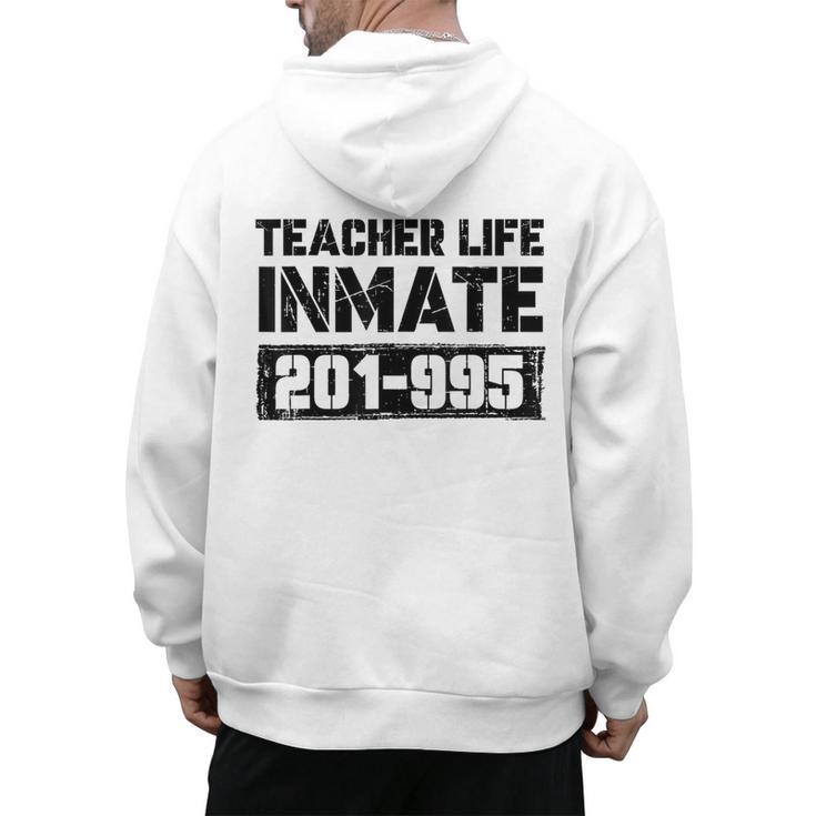 Teacher Life Jail Inmate Prisoner Halloween Costume Men's Hoodie Back Print