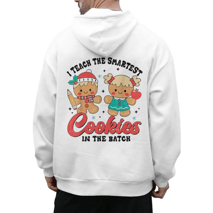 Teacher Of Smart Cookies Cute Gingerbread Teacher Christmas Men's Hoodie Back Print