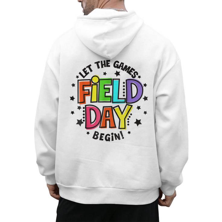 Teacher Student Field Day Let The Games Begin Field Day Men's Hoodie Back Print