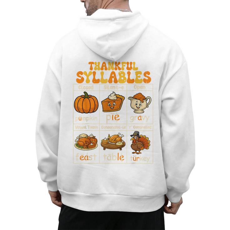 Thankful Syllables Teacher Thanksgiving Educational Kids Men's Hoodie Back Print, trending gift Thankful Syllables Teacher Thanksgiving Educational Kids Men's Hoodie Back Print, trending gift