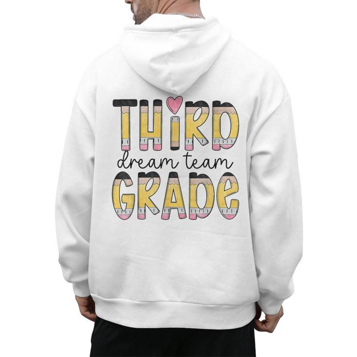 Third Grade Dream Team Back To School 3rd Grade Teacher Men's Hoodie Back Print