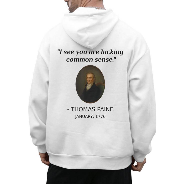Thomas Paine Common Sense USA History Teacher Student Men's Hoodie Back Print