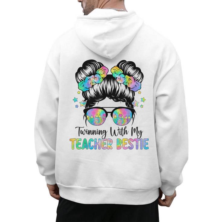 Twin Day Friends Teacher Twinning With My Bestie Men's Hoodie Back Print