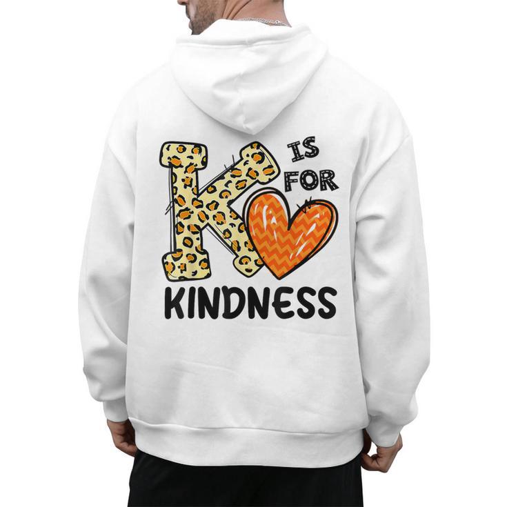 Unity Day K Is For Kindness Anti Bullying Orange Teacher Men Women Kids Men's Hoodie Back Print