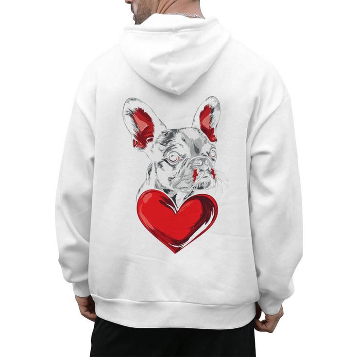 Valentine's Day Boston Terrier Dog Vector Men's Hoodie Back Print