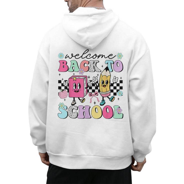 Welcome Back To School 2024 Teachers Students First Day Men's Hoodie Back Print