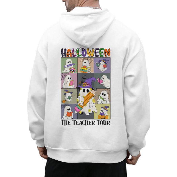 Women Halloween The Teacher Tour Ghosts Pencil Pumpkins Men's Hoodie Back Print