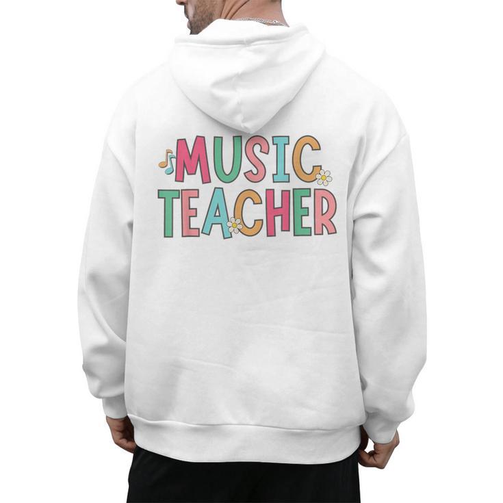 Women Music Teacher First Day Of School Elementary School Men's Hoodie Back Print
