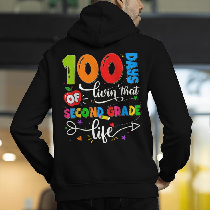 100 Days Of Living That 2nd Grade Life Boy Girl Teacher Men's Hoodie Back Print, 2nd Grade Teacher Hoodies, funny gift 100 Days Of Living That 2nd Grade Life Boy Girl Teacher Men's Hoodie Back Print, 2nd Grade Teacher Hoodies, funny gift