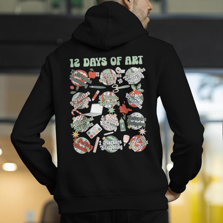 12 Days Of Art Teacher Christmas Artists Painter Educational Men's Hoodie Back Print, funny gift 12 Days Of Art Teacher Christmas Artists Painter Educational Men's Hoodie Back Print, funny gift