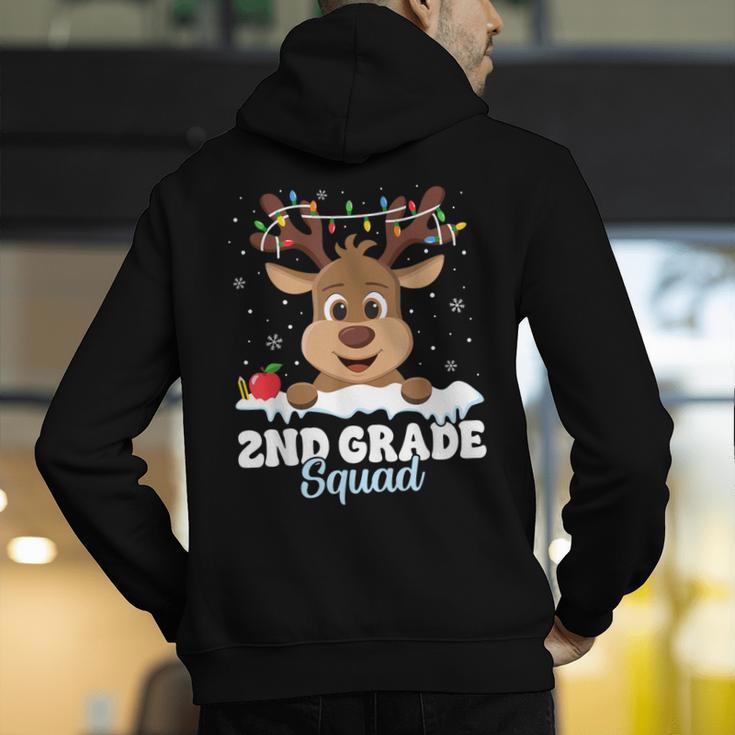 2nd Grade Teacher Christmas Second Grade Squad Reindeer Xmas For Men Women Kids Men's Hoodie Back Print, 2nd Grade Teacher Hoodies, funny gift