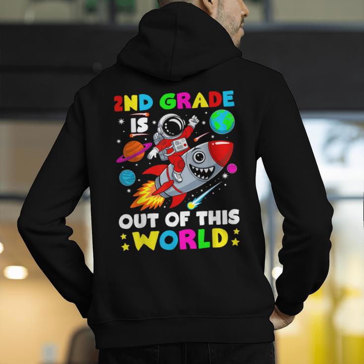 2nd Grade Is Out Of This World Space Rocket Planets Teacher Men's Hoodie Back Print, 2nd Grade Teacher Hoodies, funny gift
