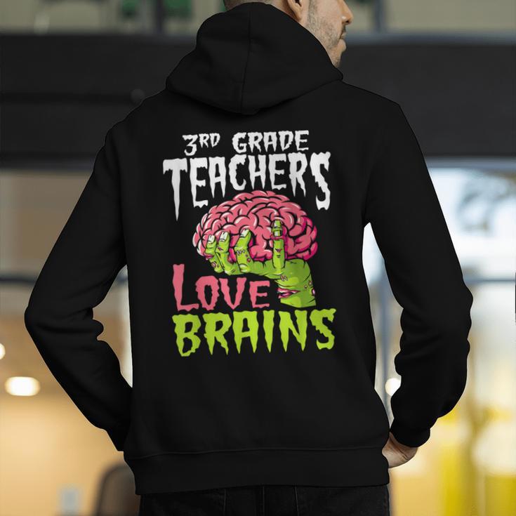 3rd Grade Teachers Love Brains Zombie Teacher Halloween Men's Hoodie Back Print, funny gift 3rd Grade Teachers Love Brains Zombie Teacher Halloween Men's Hoodie Back Print, funny gift