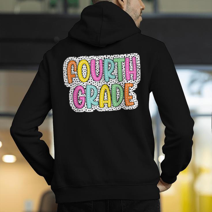 4th Grade Back To School Dalmatian Dots Teacher Student Men's Hoodie Back Print, 4th Grade Teacher Hoodies, funny gift 4th Grade Back To School Dalmatian Dots Teacher Student Men's Hoodie Back Print, 4th Grade Teacher Hoodies, funny gift