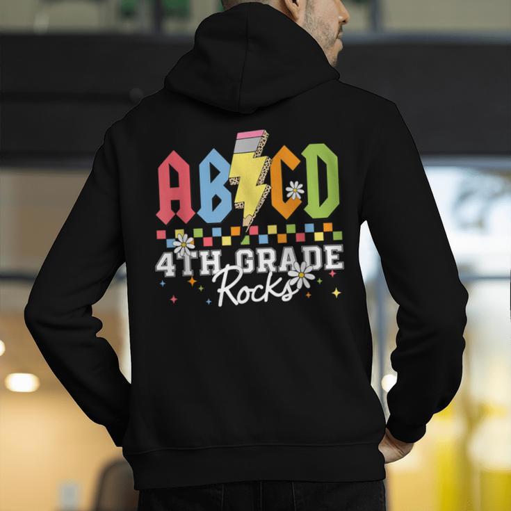 4th Grade Rocks ABCD Back To School Rock Teachers Men's Hoodie Back Print, funny gift