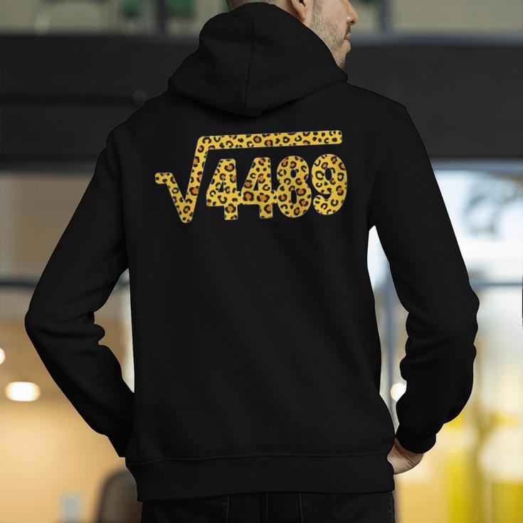 6 7 Leopard Pattern Meme Square Root 4489 Slang Math Teacher Men's Hoodie Back Print, funny gift