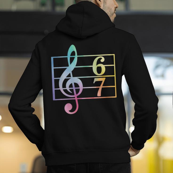 67 Music Meme Slang Six Seven Music Teacher Musician Men's Hoodie Back Print, funny gift